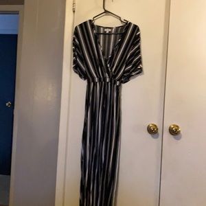 Floor length strip dress